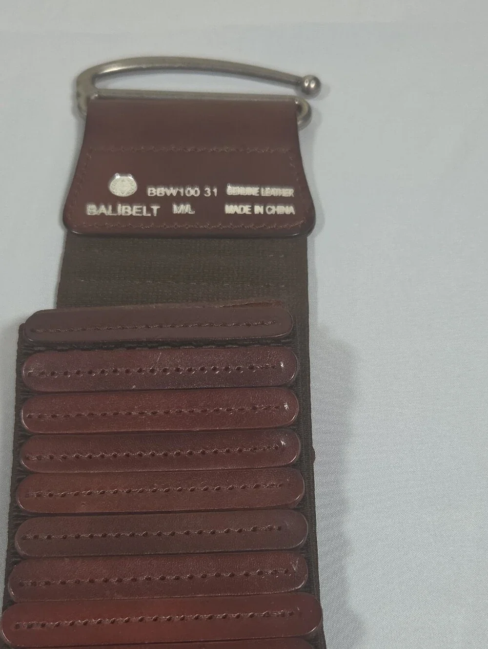 Womens 80s 3 In Wide Stretch Leather Waist Belt - Brown Sulver Buckle